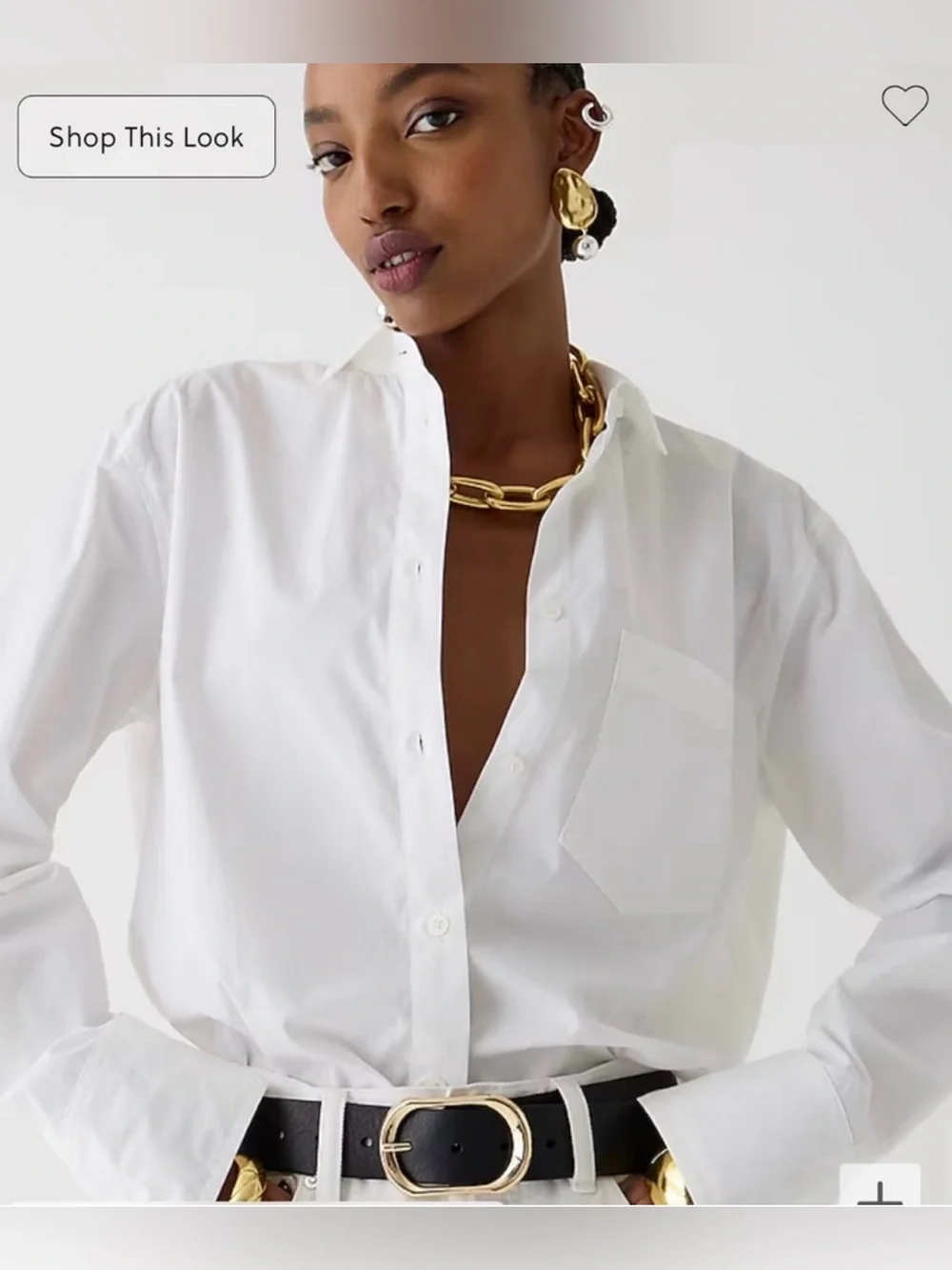J.Crew Petite garçon classic shirt in cotton poplin in white
